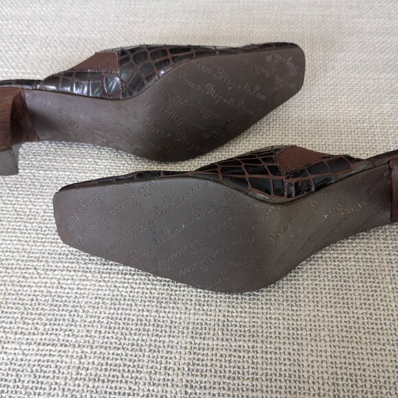 Diego di Lucca Monica Brown Leather Square Toe Mules Women’s Size 9.5 - Picture 9 of 9